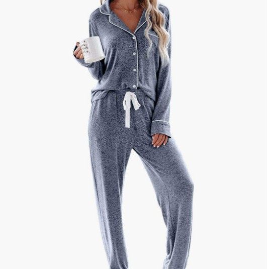 2-Piece Button Up Pajama Set