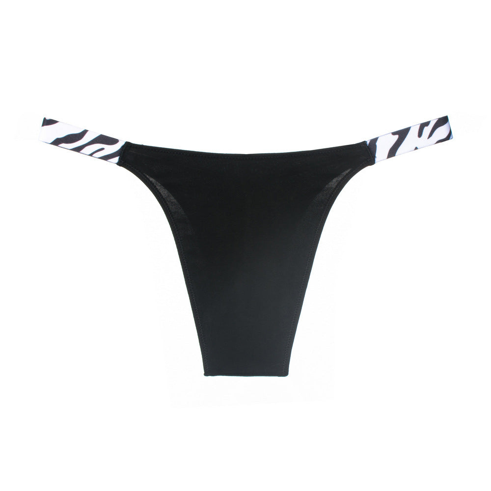 Women's Cotton Zebra Stripe Waistband Cheeky Panties