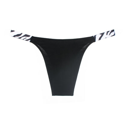 Women's Cotton Zebra Stripe Waistband Cheeky Panties