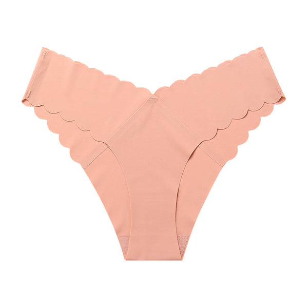 Wave Lace V-shaped Waist Seamless Thong Underwear
