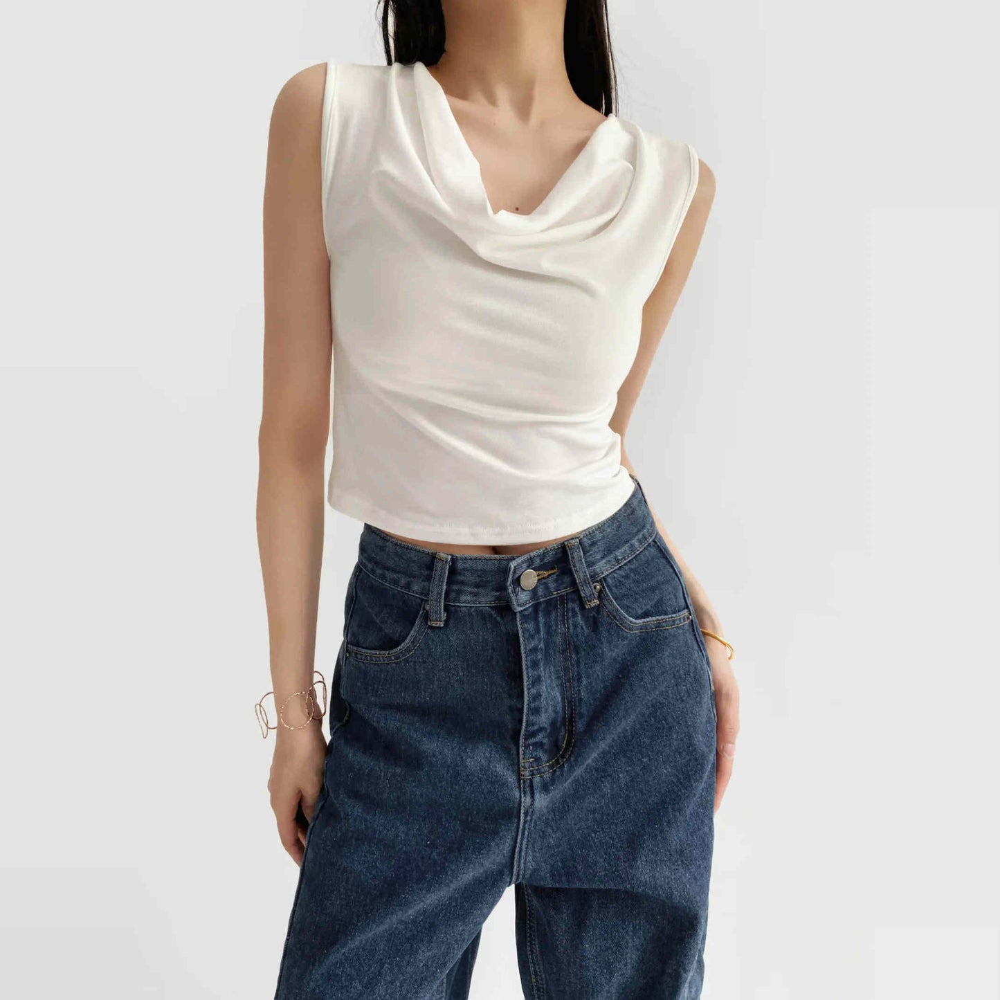 Women's Draped Sleeveless Top