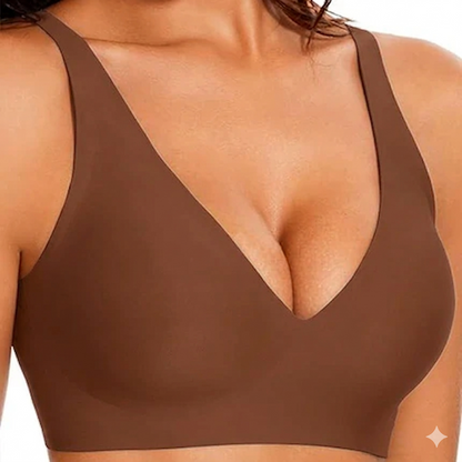 Soutien-gorge sans couture sans armatures en gel confortable à col en V EravaFit™