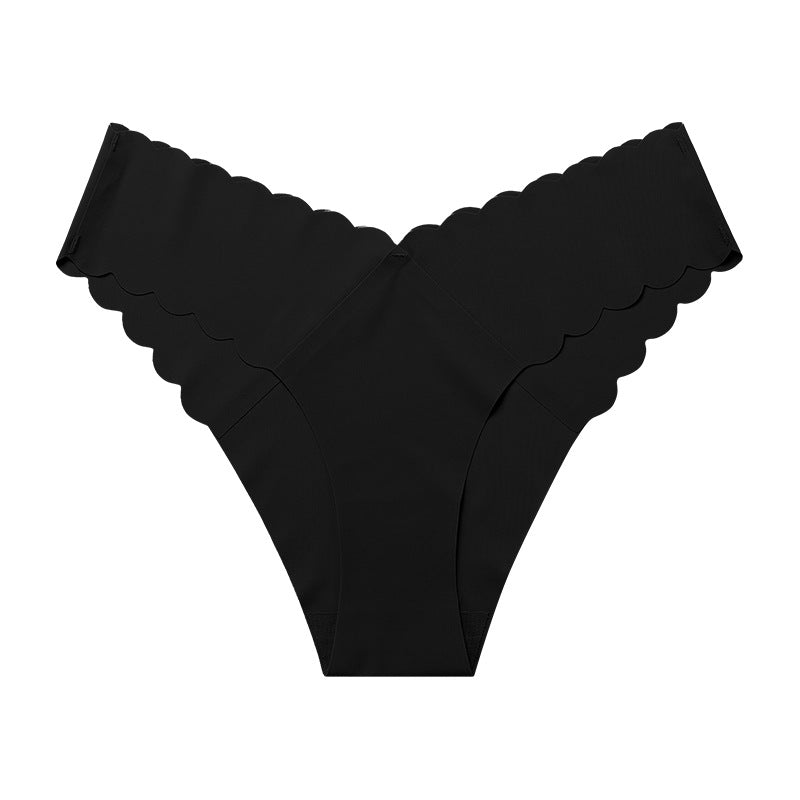 Wave Lace V-shaped Waist Seamless Thong Underwear