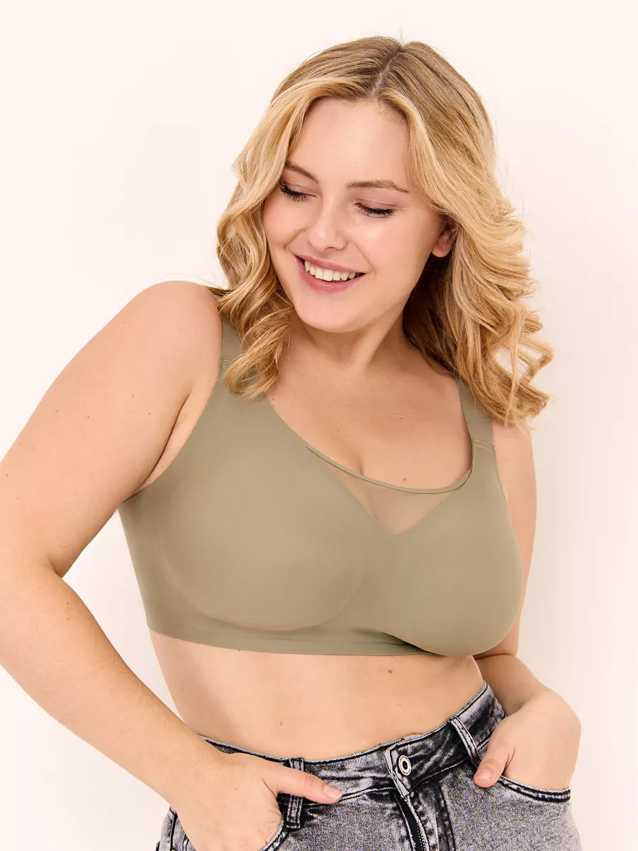 EravaFit™ Women's Plus Size Mesh Covered Seamless Bra