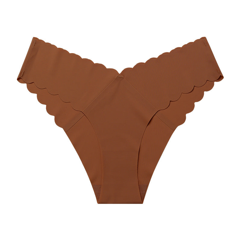 Wave Lace V-shaped Waist Seamless Thong Underwear